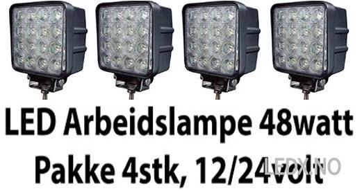 LED 48watt arbeidslampe pakke,4stk.48watt 12-24V (LED-AP4-48)