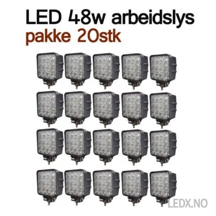 LED 48watt arbeidslys pakke,20stk. 12-24V (LED-AP20-48)