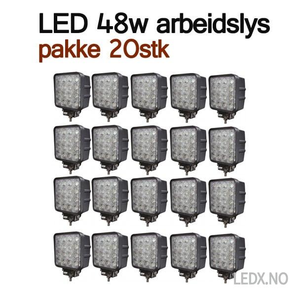 LED 48watt arbeidslys pakke,20stk. 12-24V (LED-AP20-48)