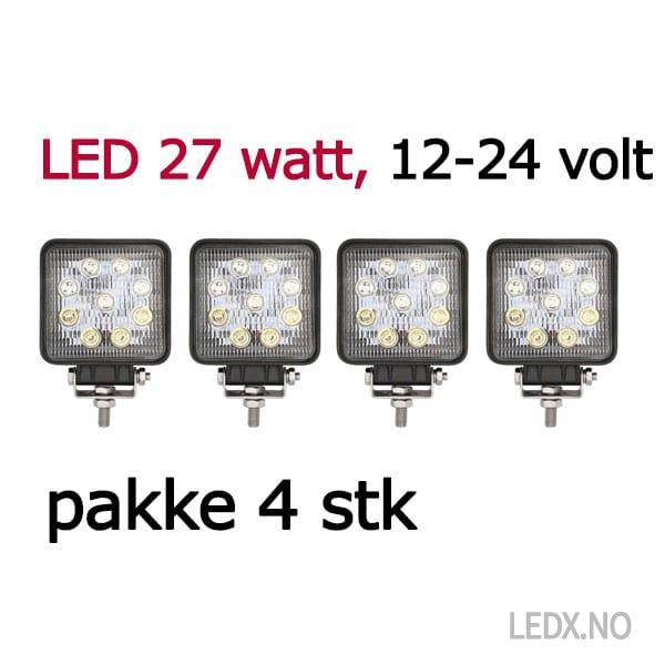 LED arbeidslampe pakke 4stk. 27watt (LED-AP4-12-2427)